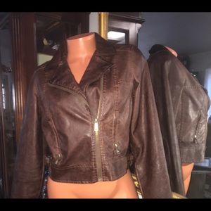 Brown leather jacket